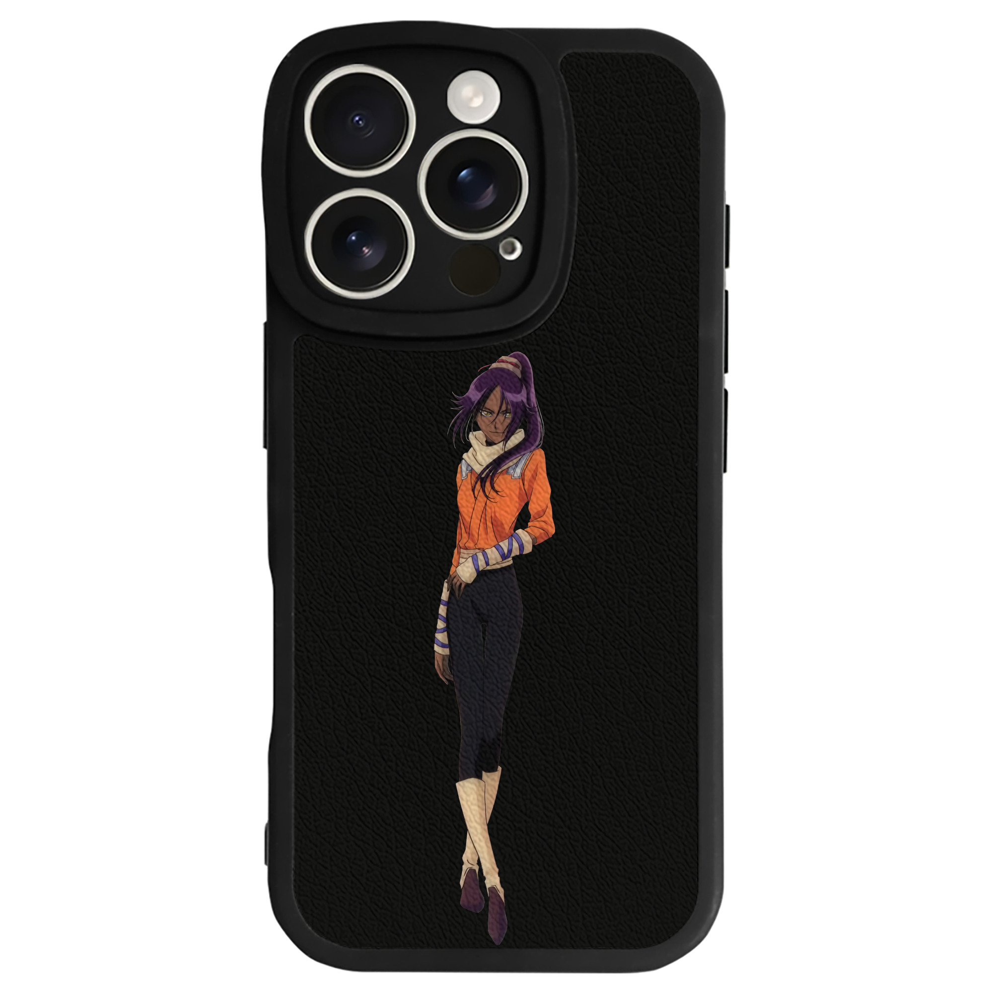 （画像用） ブリーチ 四楓院 夜一（しほういん よるいち） BLEACH Shihouin Yoruichi 【iPhone 16シリーズ対応】シリコンスマホケース（レザー調） 材質：シリコン